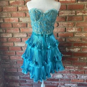 Vintage Betsey Johnson Turquoise Lace Dress